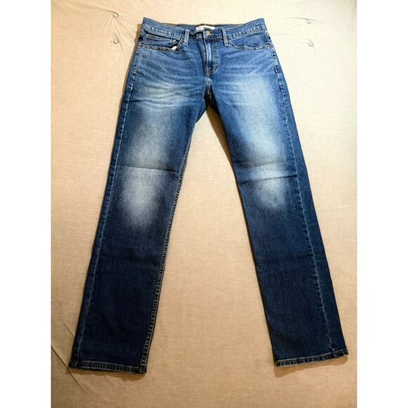Levi Strauss Signature Slim Jeans Mens 34 Blue Denim Belted‎ Pocketed Men 34X33. - Picture 1 of 12